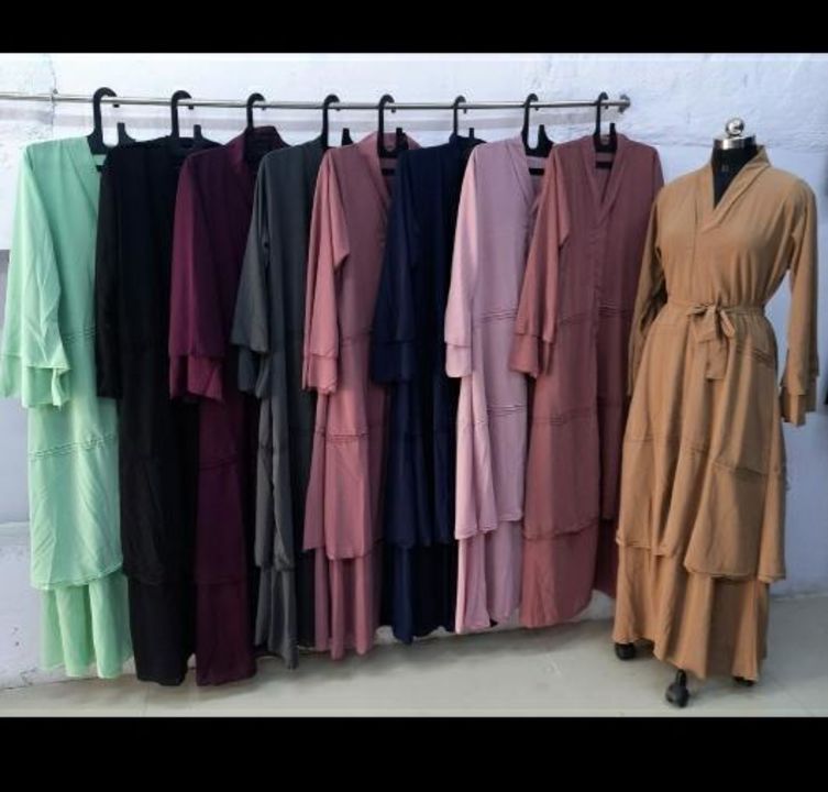 2 frill pintex Abaya  uploaded by Abaya, hijab , scarf , fancy abaya, on 2/16/2022
