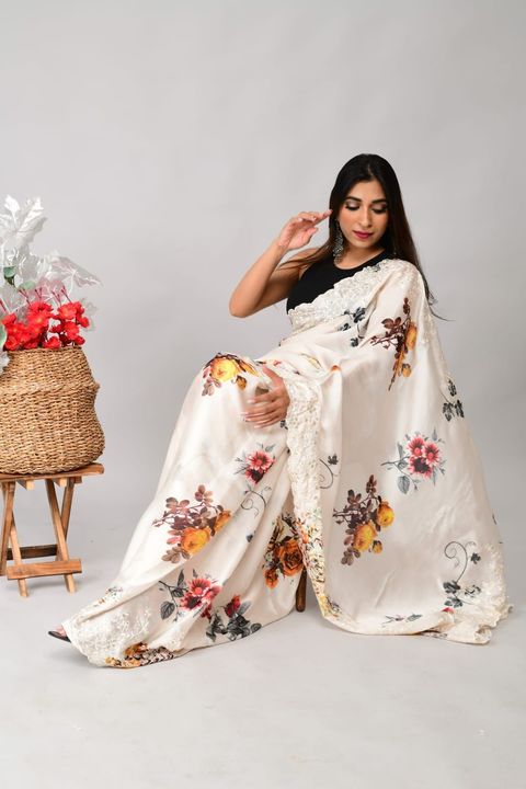 Sattin Georgette sarees uploaded by business on 2/16/2022