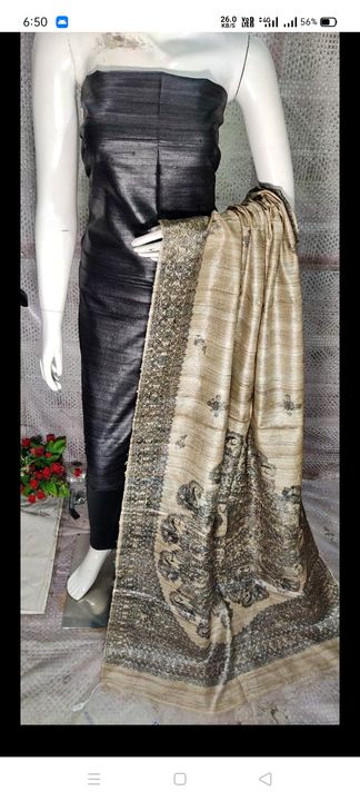 Post image I'm manufacturer of all types silk saree &amp; suit.🥀Handloom 100% silk suit .pure ghichha Tusshar....🥀 Best quality...madhubani print..plz contact me:- 9973191800