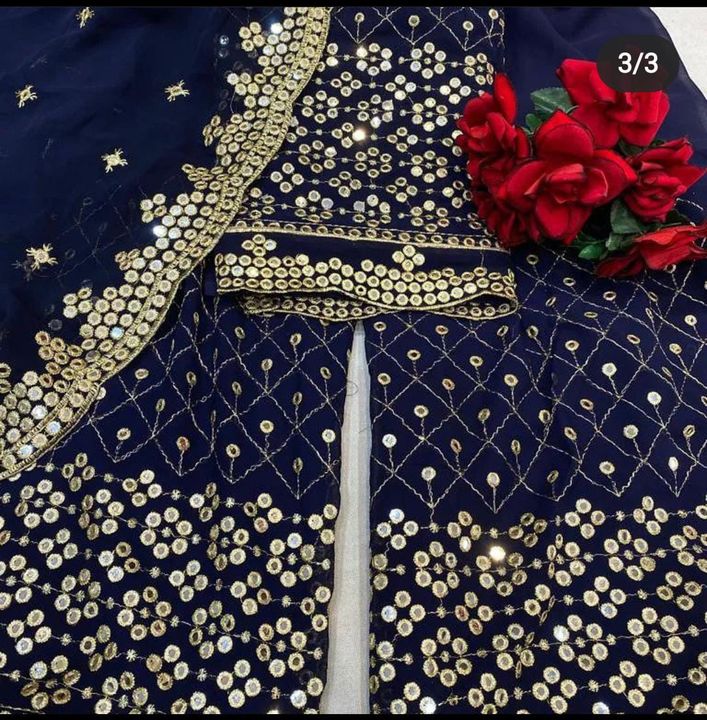 Post image Pure gorjett mirror work suit's with dupatta😍😍