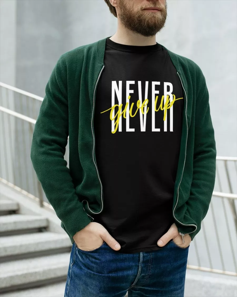 Never Giveup Printed T-shirt  uploaded by business on 2/17/2022