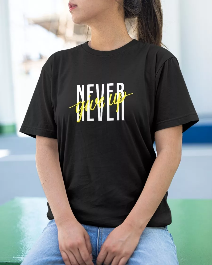Never Giveup Printed T-shirt  uploaded by ALM COMPANY.  on 2/17/2022