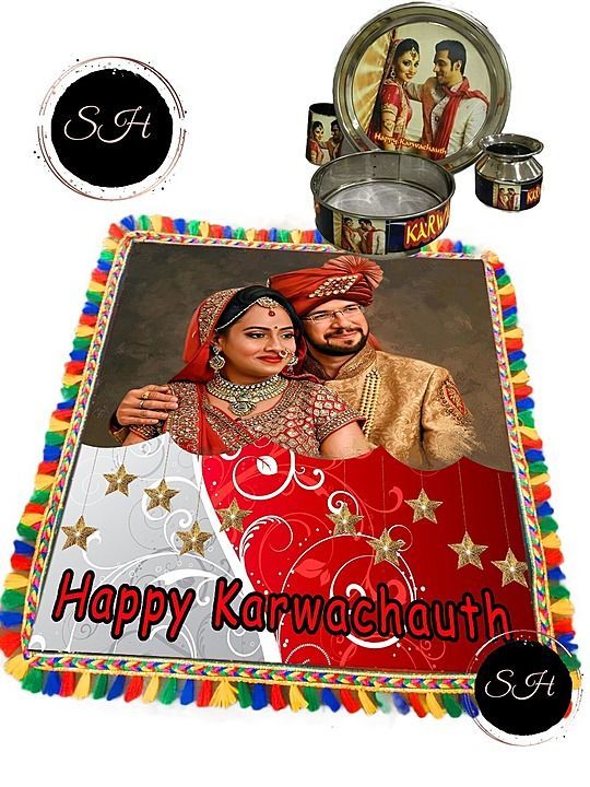 Karva chauth beautifu customise l thali uploaded by Ana store on 10/9/2020