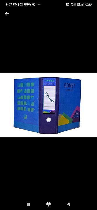 Box File Comet (multi colour printed with cloth binding, button clip). 18%GST P&F Extra uploaded by MS Stationery Products on 6/11/2020