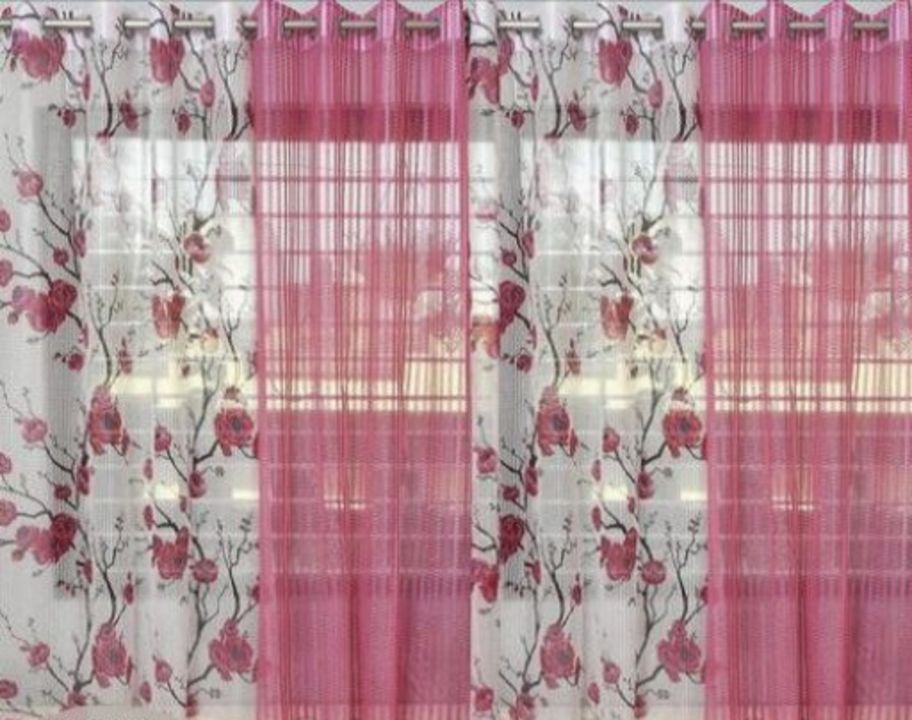 *Jay Jagannath* Net tissue Flower print curtains set of 4 *Rs.580(cod)* *whatsapp.* Mate uploaded by NC Market on 2/17/2022