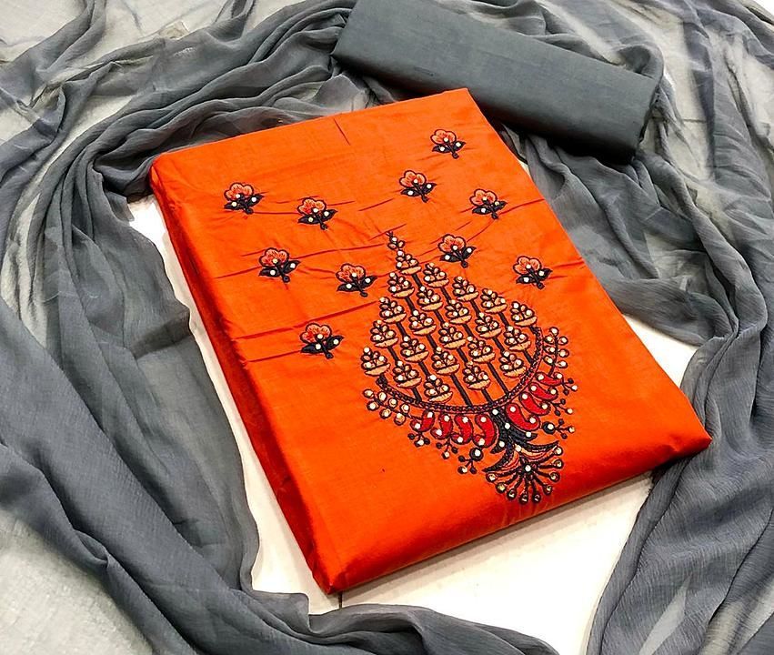 NEW DESIGN ADM👈🏻

⚜️ Top Fabric :  *PC COTTON*

⚜️ Bottom Fabric : *COTTON*

⚜️ Dupatta : *NAZMIN* uploaded by business on 10/9/2020