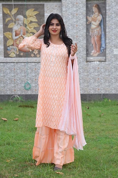 Sharaara with dupatta uploaded by Z.t.k.creations on 10/9/2020