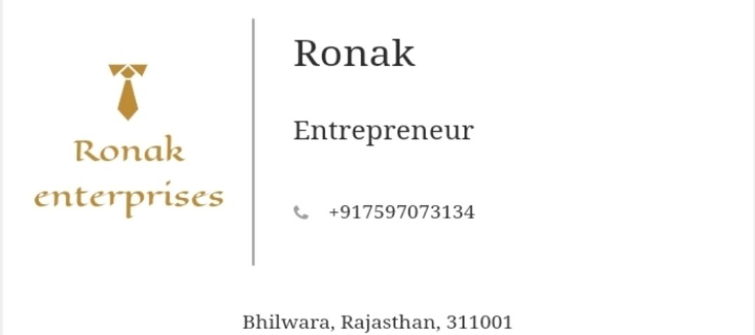 Visiting card store images of Ronak enterprises