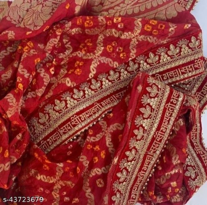 Post image Ravishing Fashionable Women DupattasFabric: Chanderi SilkMultipack: 1Sizes:Free Size (Length Size: 2.5 m) 
Traditional Bridal Red Saubhagyavati Bandhej DupattaCountry of Origin: India