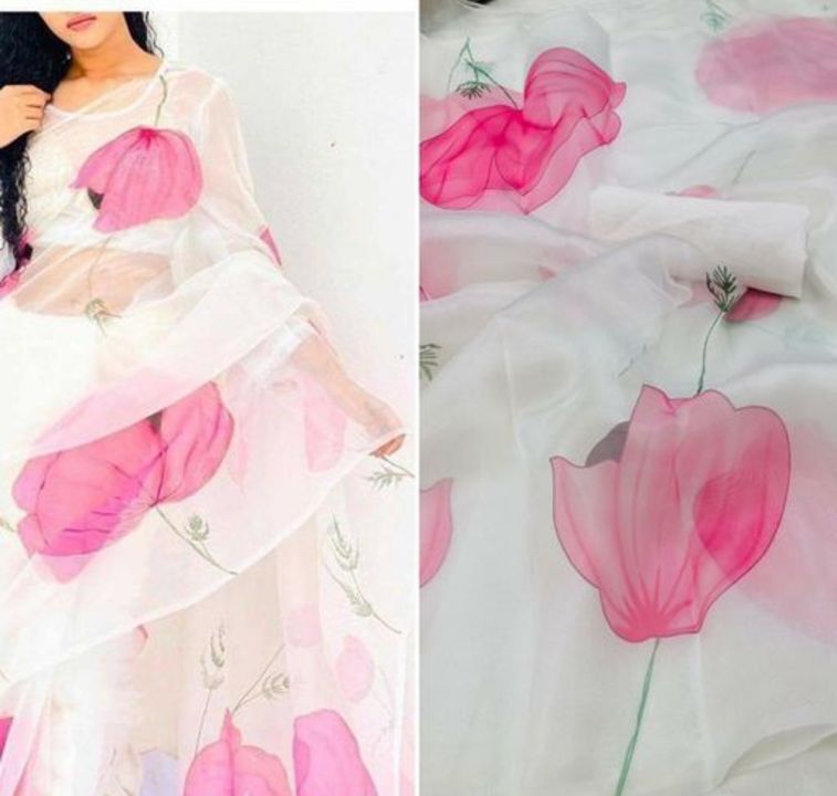 Organza saree uploaded by business on 2/18/2022