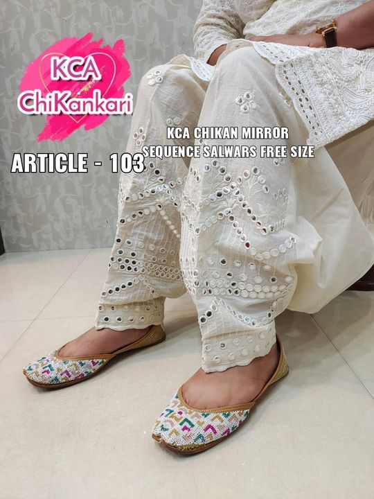 Chikan Mirror Sequence Salwars uploaded by Madamz Couture on 2/18/2022