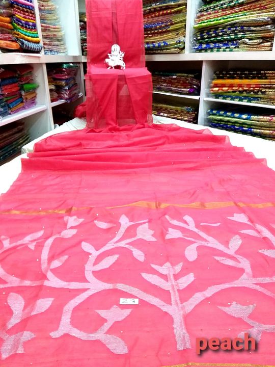 Post image Cotton silk with masline Handmade jamdani