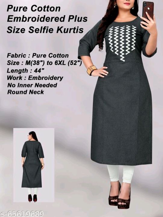 Rayon plus size embroidered kurti uploaded by Shreyansi collection on 2/19/2022