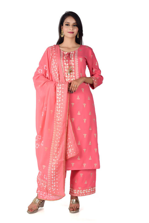 Kurti duppata and plazzo set uploaded by business on 2/19/2022
