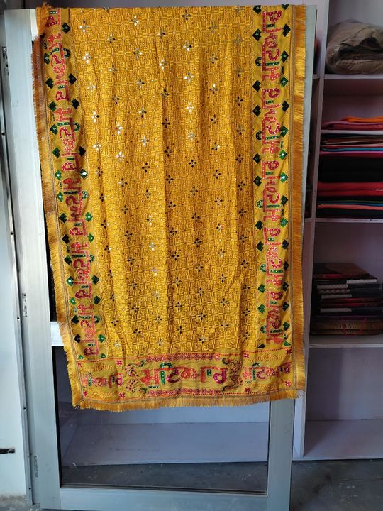 Fulkari duptta with 5mtr allower pyour silk sut with les work uploaded by Dasmesh cloth house unstitch fabric on 2/19/2022