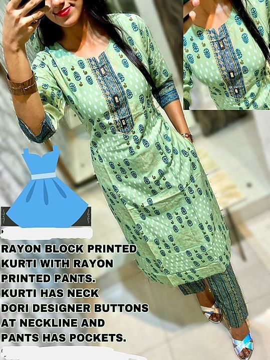 Cotton Reyon Kurti with pant size available M to XXL  uploaded by KAVYANSH MART  on 10/9/2020