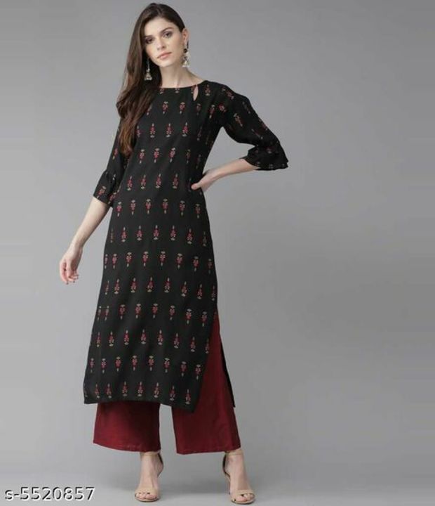 Post image Whatsapp -&gt; https://ltl.sh/zEIltPTX Catalog Name:*Women Rayon A-line Printed Long Kurti With Palazzos*Kurta Fabric: RayonBottomwear Fabric: RayonFabric: No Dupatta,RayonSleeve Length: Three-Quarter SleevesSet Type: Kurta With BottomwearBottom Type: Pants,PalazzosPattern: Solid,PrintedMultipack: SingleSizes:S, M (Bust Size: 38 in, Kurta Length Size: 40 in, Bottom Waist Size: 30 in, Bottom Length Size: 39 in) L (Bust Size: 40 in, Kurta Length Size: 40 in, Bottom Waist Size: 32 in, Bottom Length Size: 39 in) XL (Bust Size: 42 in, Kurta Length Size: 40 in, Bottom Waist Size: 34 in, Bottom Length Size: 39 in) XXL (Bust Size: 44 in, Kurta Length Size: 40 in, Bottom Waist Size: 36 in, Bottom Length Size: 39 in) 
Easy Returns Available In Case Of Any Issue*Proof of Safe Delivery! Click to know on Safety Standards of Delivery Partners- https://ltl.sh/y_nZrAV3