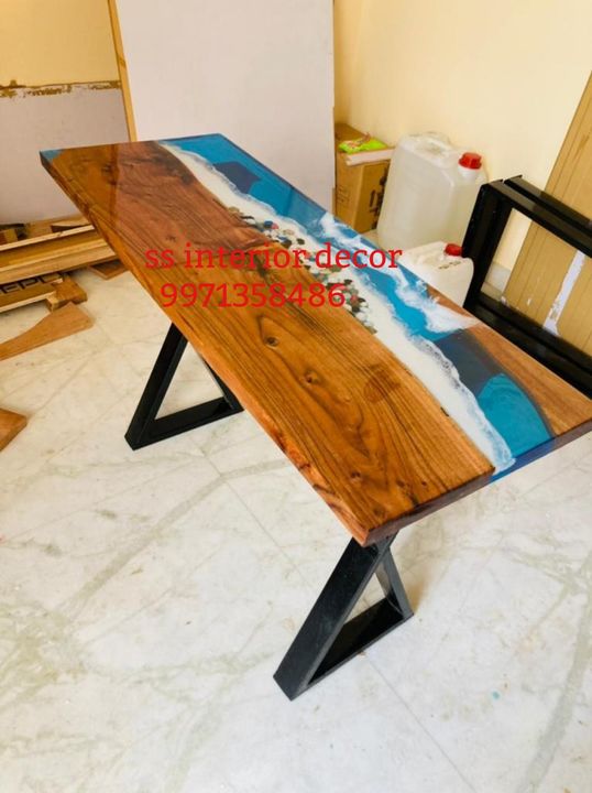 Epoxy dining table uploaded by SS interior decor on 2/20/2022