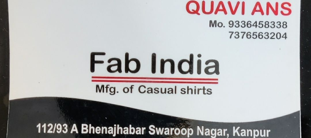 Visiting card store images of Fab India