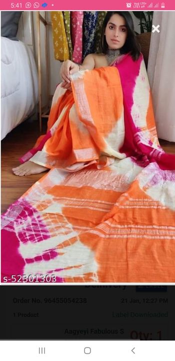 Slub cotton sibori print saree uploaded by Shreya textile on 2/20/2022