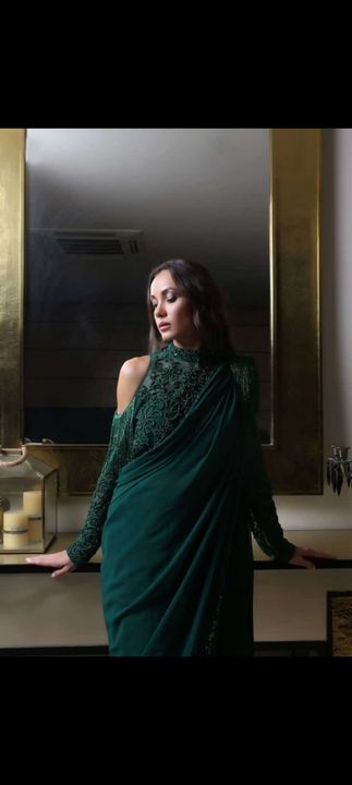 Siffon plan saree+ matching blouse uploaded by business on 2/20/2022