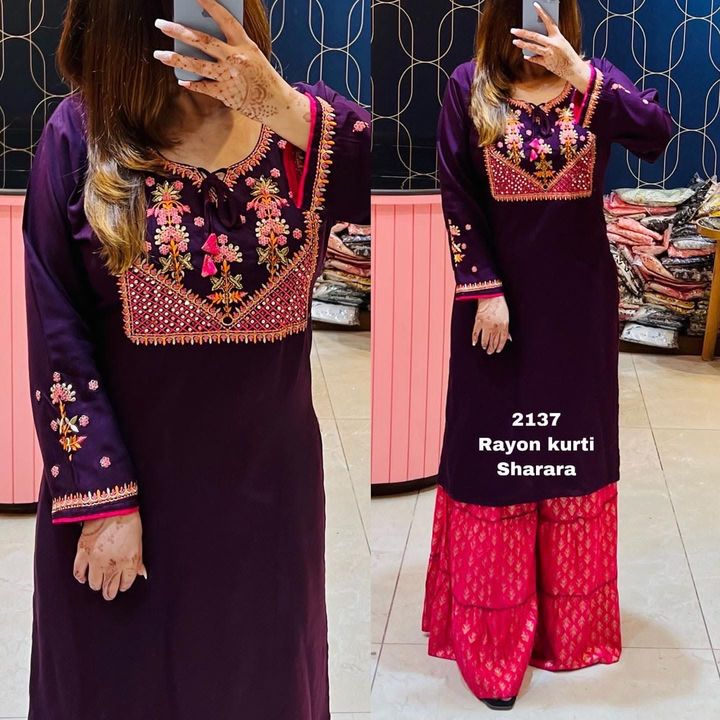 rayon kurti with high material uploaded by clothing on 2/21/2022