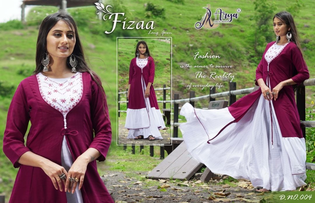 Post image FIZAA PARTY WEAR GOWN
- Colour- 6
- Designer gown
- Fabric - cotton 
- Sequence work
-Size - m, l, xl, xxl.
- Length - 58
Price – 1399+ shipping. For more detailsWhatsApp 9726556574