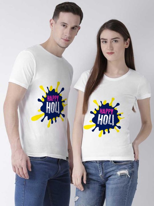 Holi special couple tshirt uploaded by Men's & women's clothes on 2/21/2022