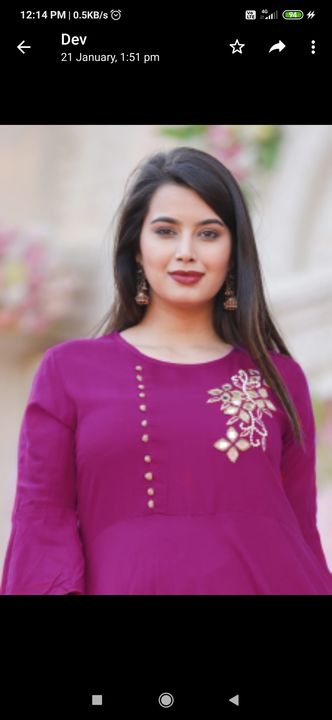 Post image Kurti with embroidery