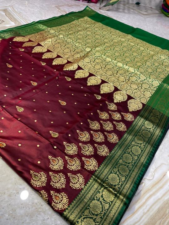 Banarasi sattin silk embtodery saree uploaded by business on 2/21/2022