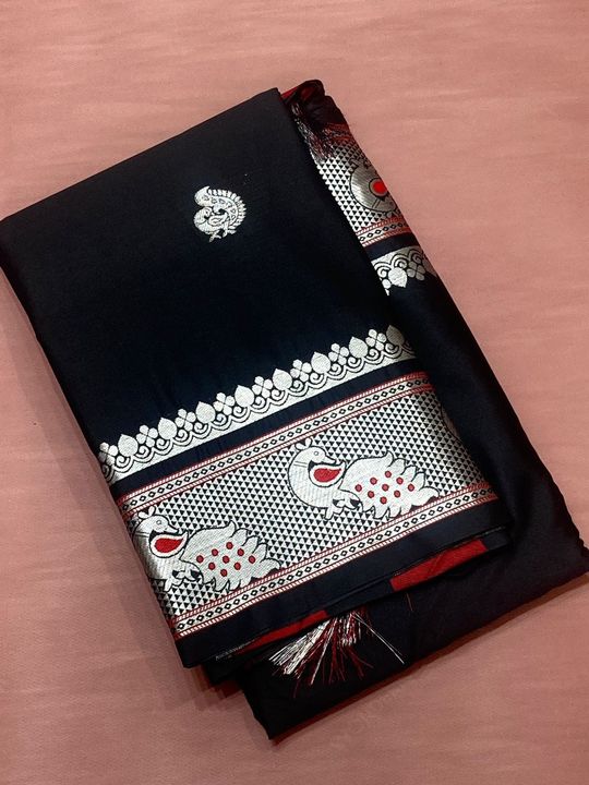 Post image *New More border sico silk Paithani*
*Contras blouse**All over butta*
*Book fast soft silk material*
*®= 1250/-/- fixed rate*🥳🥳🥳🥳🥳🥳🥳🥳