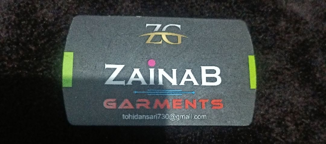 Visiting card store images of Zainab Garments