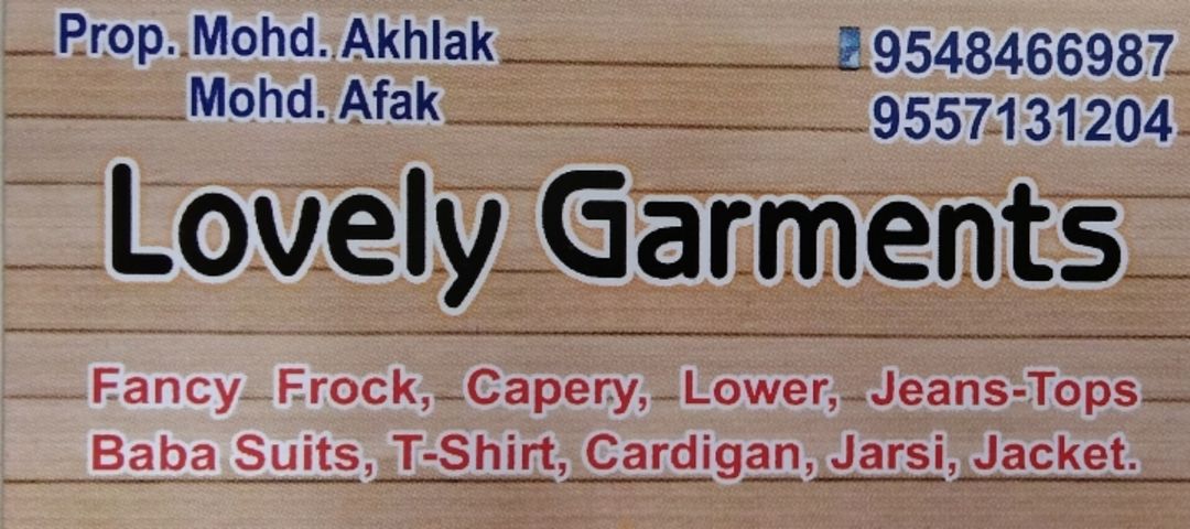 Visiting card store images of Lovely Garments 