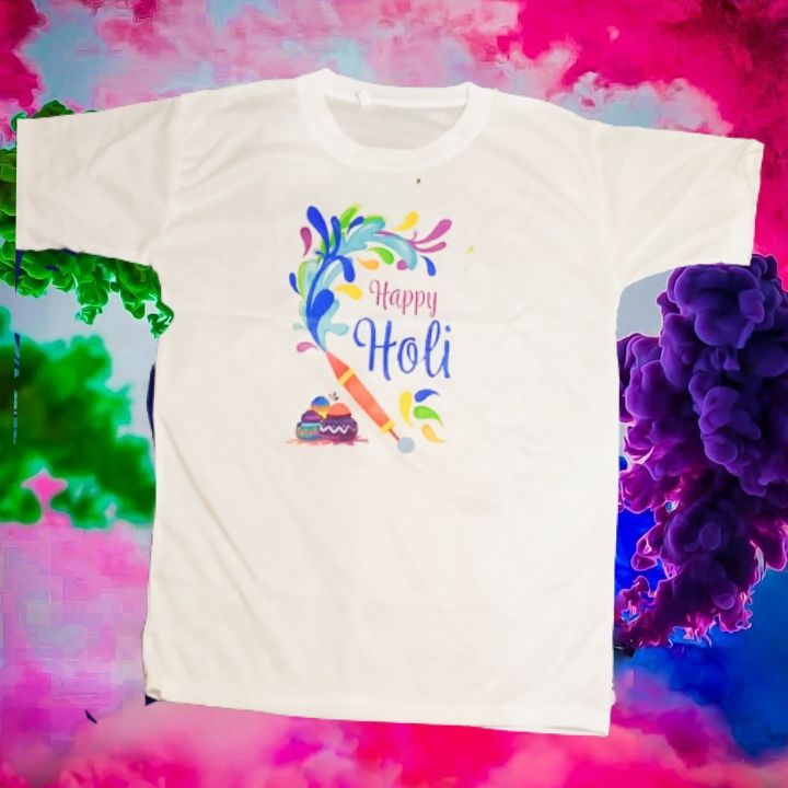 Print Holi T-Shirt for Kids Printed Holi Hai Round Neck Matte Tshirts

 uploaded by RIRU ART on 2/22/2022