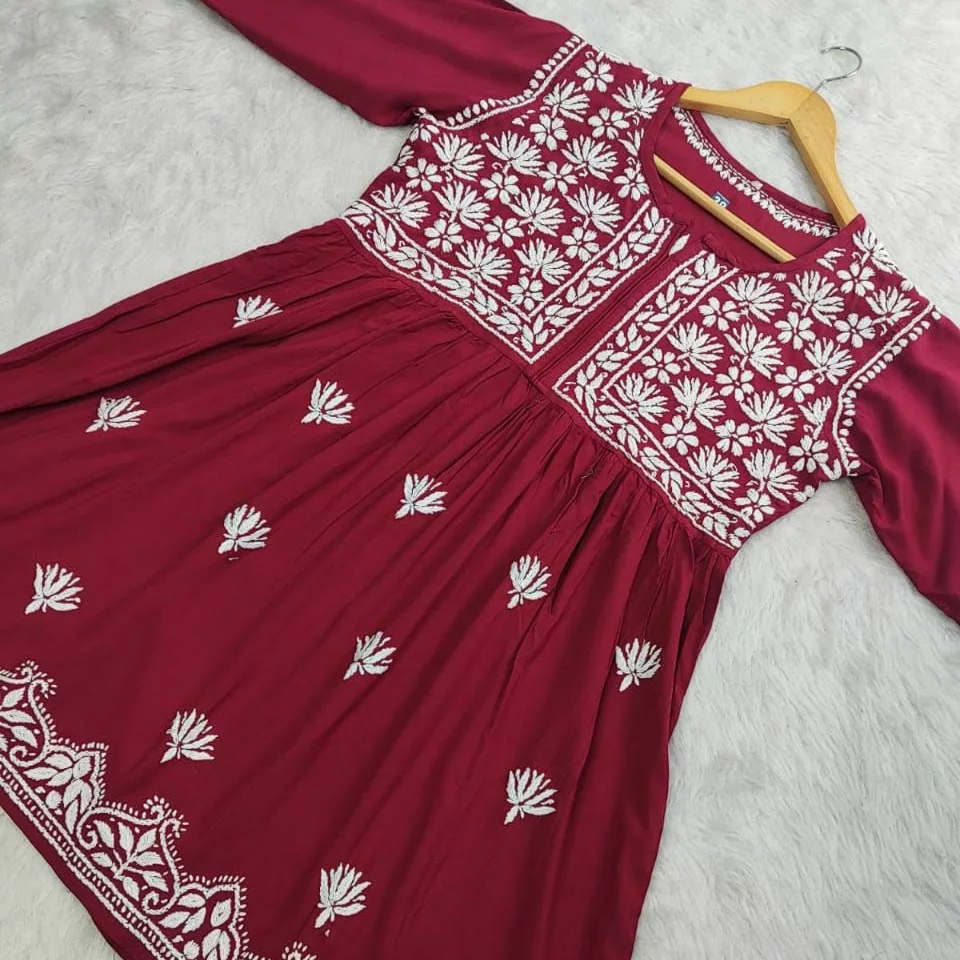 Modal Short Gown uploaded by Bala ji Chikankari Emporium on 2/22/2022