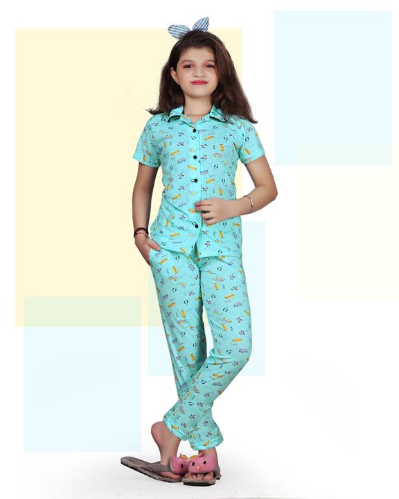 3057 Collered shirt and Pajama Nightsuit for Girls uploaded by business on 2/22/2022