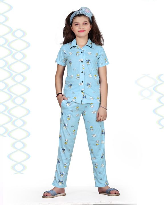 3057 Collered shirt and Pajama Nightsuit for Girls uploaded by Vtex Apparels on 2/22/2022