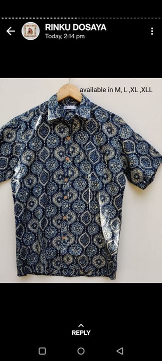 #Attractive cotton printed Half sleeve shirt.free shipping contact me uploaded by Dabu print house on 2/22/2022