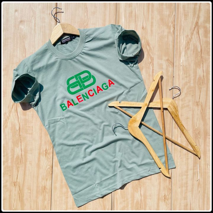 BRAND *BALENCIAGA* *DESIGNER T SHIRT ARTICLE* *COLOUR 3* BLACK GREY PISTA GREEN *SIZE: M L uploaded by SN creations on 2/23/2022