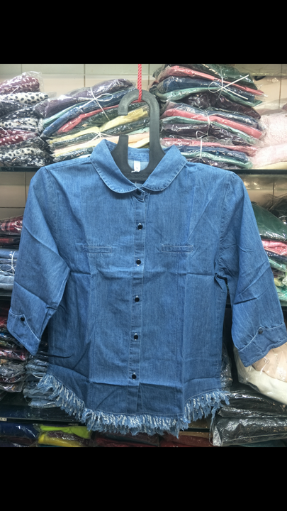 Post image I'm manufacturer of western outfit specialist  in Denim shirts and tops with standard size available from L to XXL we also accept bulk orders from PAN India contact or whatsapp on 7738508787...P.S-we also make extra size orders I. e 3XL to 5XL