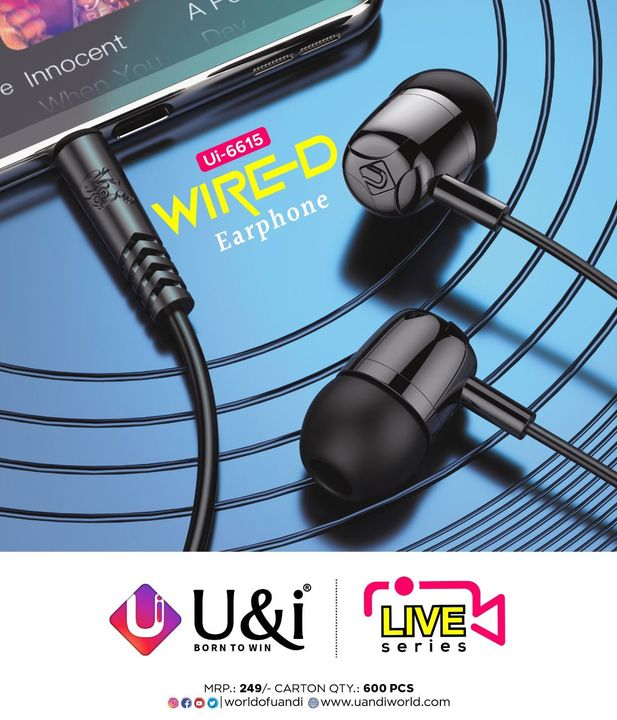 Post image *U&amp;I wired earphone/handsfree*
Best sound quality
Quality💯
Price - 70₹ only