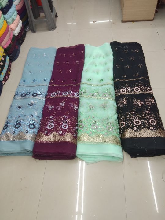 Net embroiderry fabrics 56 panna uploaded by Swarajya garments on 2/23/2022