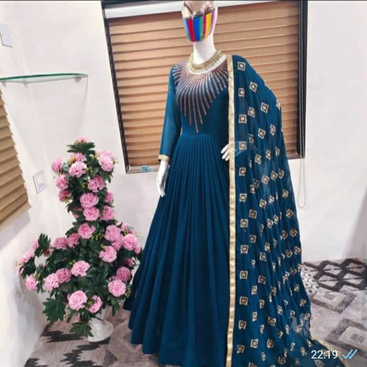 Post image Jai Mata Di Traders 🙏Code-D-D-S01Price Rs 1450/- Plus Shipping 💰Ws msg - 8420230620*ZF-145^ **LUNCHING NEW ANARKALI PARTY WEAR LOOKaaa 4 COLOR NEW HEVVY GAUN *)*FABRICS DETAIL**GOWN FABRIC* :FOX GEORGETTE WITH EMBROIDERY 5mm KATORI SIQUENCE WORK FULL EEV^ * (DAMAN CANVAS PATTA)**GOWN INNER*: MICRO COTTON*GOWN SIZE*: UP TO 42 XL FREE SIZE *(FULLYSTITCHED)**GOWN LENGTH*: 55-56-INCH*GOWN FLAIR *:3 mtr*BOTTOM FABRIC MICRO COTTON*(UNSTICHED)**DUPATTA FABRIC*: FOX GEORGETTE WITH HEVVY EMBROIDERY WORK AND FOUR SIDE LESS BODAR*FULL STOK REDY TO SHIP** RATE :-1450/-* Plus Shipping 💰*ONE LAVEL UP*