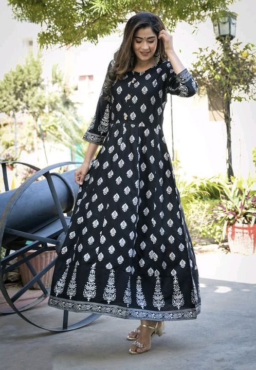 *Jay Jagannath* Women's Embellished Rayon Long Anarkali Kurti *Rs.540(cod)* *whatsapp.* uploaded by NC Market on 2/24/2022