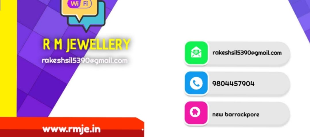 Visiting card store images of R M JEWELLERY