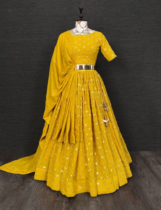 Madhu Fashion Yellow Lehenga Choli uploaded by business on 2/24/2022