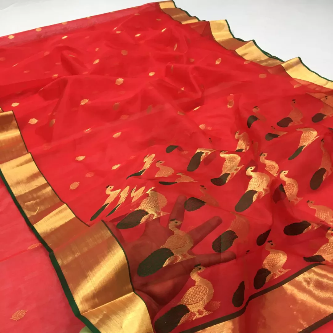 Pure chanderi saree uploaded by business on 2/24/2022