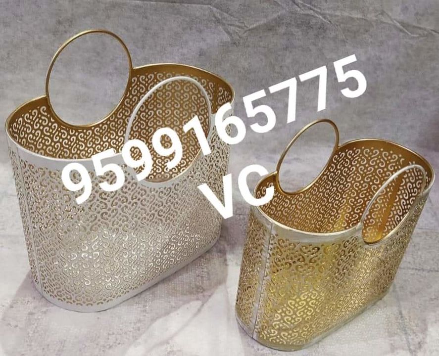 Bag shape metal hamper basket uploaded by business on 2/24/2022