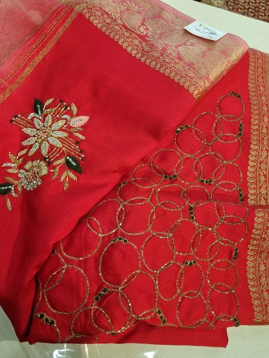 Silk hand work sarees  uploaded by business on 2/25/2022
