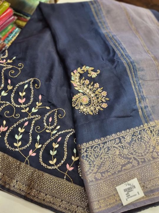 Silk hand work sarees  uploaded by business on 2/25/2022